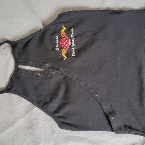 Black Embroidered Women's Tank Top